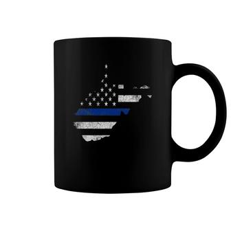 West Virginia Police Law Enforcement State Map Vintage Coffee Mug | Mazezy