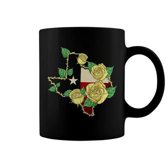 Western Yellow Rose Of Texas Flag Coffee Mug | Mazezy