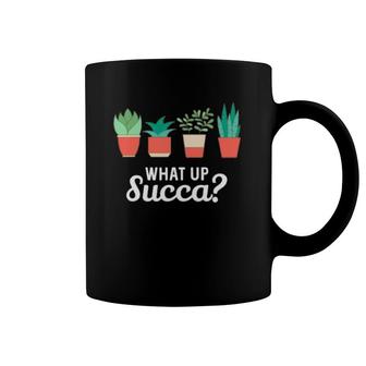 What Up Succa Succulent Pun Plant Mom Gift Cactus Botanical Coffee Mug | Mazezy