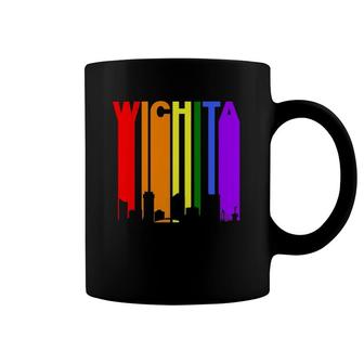 Wichita Kansas Downtown Rainbow Skyline Lgbt Gay Pride Coffee Mug | Mazezy