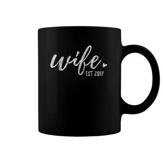 Wife Est 2017 - 5Th Wedding Anniversary Gift For Her Raglan Baseball Tee Coffee Mug | Mazezy