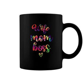 Wife Mom Boss Colorful Coffee Mug | Mazezy