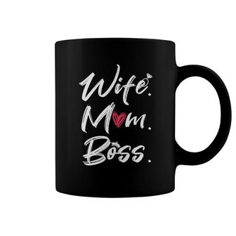 Wife Mom Boss Heart Coffee Mug | Mazezy