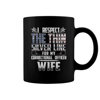 Wife Thin Silver Line Correctional Officer Coffee Mug | Mazezy