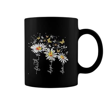 Wildflower Faith Hope Love Flower Cross Coffee Mug | Mazezy