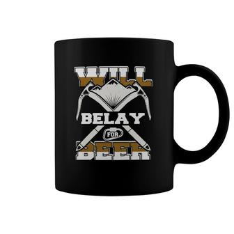 Will Belay For Beer Rock Climbing Coffee Mug | Mazezy