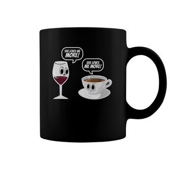 Wine Vs Coffee Funny Mother's Day Gift For Mom Coffee Mug | Mazezy