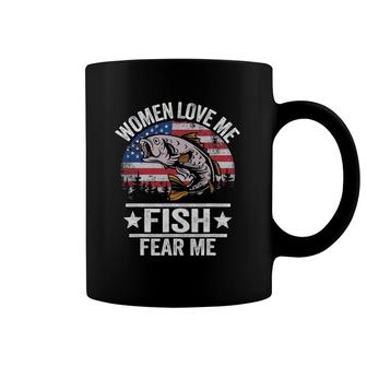 Women Love Me Fish Fear Me Men Vintage Funny Bass Fishing Coffee Mug | Mazezy