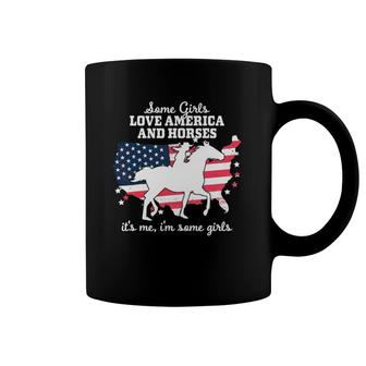 Women Some Girls Love America & Horse Riding - Equestrian Coffee Mug | Mazezy