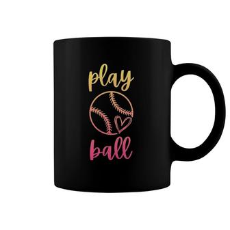 Women Teen Girls Softball Play Ball Coffee Mug | Mazezy