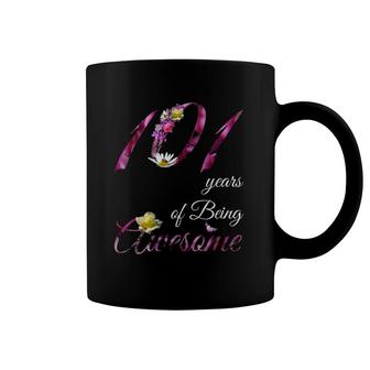Womens 101 Years Old Awesome Floral 1921 101St Birthday Gift Coffee Mug | Mazezy