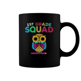 Womens 1St Grade Squad Sunflower Owl First Grade Teacher Coffee Mug | Mazezy