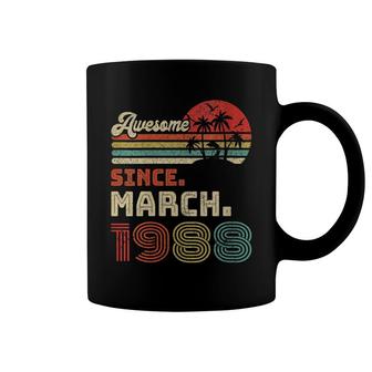 Womens 34 Year Old Awesome Since March 1988 34Th Birthday Coffee Mug - Seseable