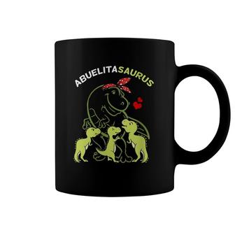 Womens Abuelitasaurus Abuelita Tyrannosaurus Dinosaur V Neck Coffee Mug | Mazezy