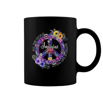 Womens All The People Imagine Living Life In Peace Coffee Mug | Mazezy