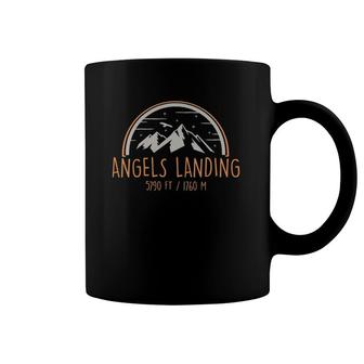 Womens Angels Landing Zion National Park Mountain Hikers V-Neck Coffee Mug | Mazezy