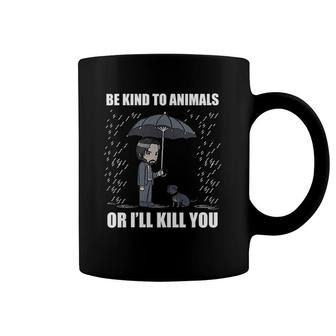 Womens Be Kind To Animals Or I Will Kill You V-Neck Coffee Mug | Mazezy