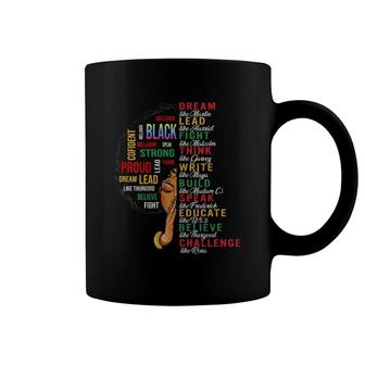 Womens Black History Month Black Queen Afro Pride African Men Women V Neck Coffee Mug | Mazezy
