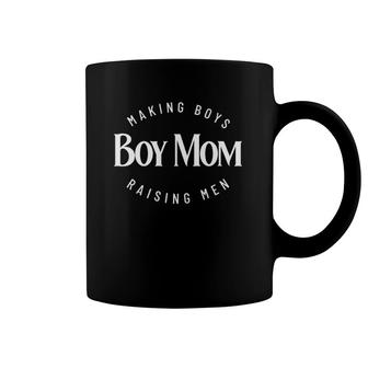 Womens Boy Mom Making Boys Raising Men V-Neck Coffee Mug | Mazezy