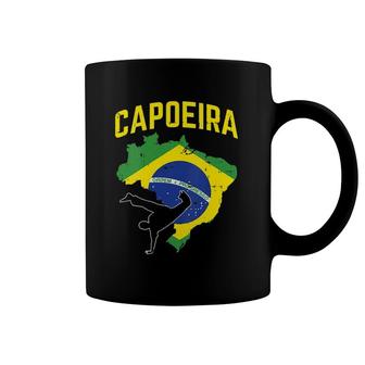 Womens Capoeira Brazil Flag Afro Brazilian Martial Arts Dance Gift V-Neck Coffee Mug | Mazezy