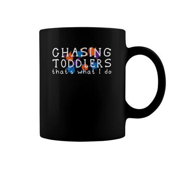 Womens Chasing Toddlers Funny Daycare Teacher Childcare Provider Coffee Mug | Mazezy