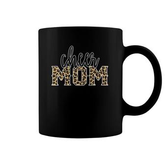 Womens Cheer Mom Leopard Print Womens Proud Cheerleader Mother Coffee Mug | Mazezy