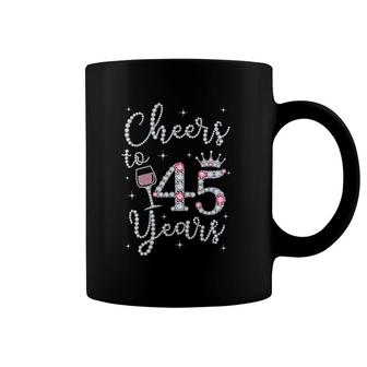 Womens Cheers To 45 Years 1977 45Th Birthday Gift Tee For Womens V-Neck Coffee Mug | Mazezy