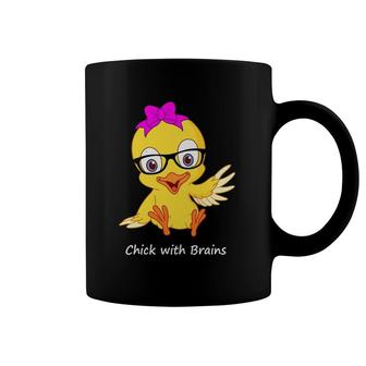 Womens Chick With Brains For Smart Intelligent Girls Women Coffee Mug | Mazezy
