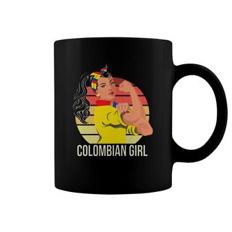 Womens Colombia Flag Colombian Girl Coffee Mug | Mazezy