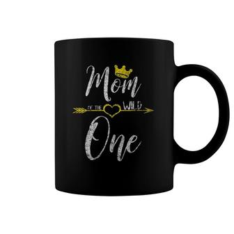 Womens Cute Mother's Day Gift Mom Of The Wild One V-Neck Coffee Mug | Mazezy CA