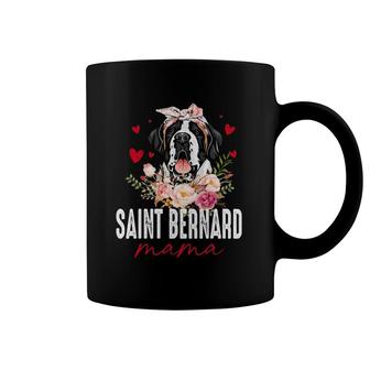 Womens Cute Saint Bernard Mom Flower Dog Lover Gift Coffee Mug | Mazezy