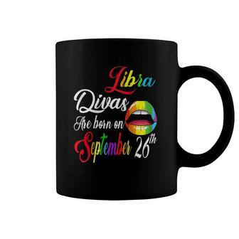 Womens Divas Are Born On September 26Th Libra Birthday Girl Rainbow Raglan Baseball Tee Coffee Mug | Mazezy