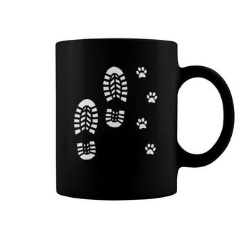 Womens Dog And Man Hiking Dog Hiker People That Hike With Dogs Coffee Mug | Mazezy