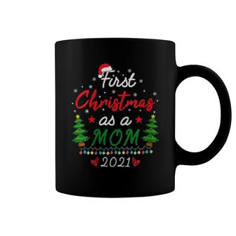 Womens First Christmas As A Mom Pregnancy Announcement New Baby Coffee Mug | Mazezy