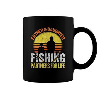 Womens Fisherman Dad And Daughter Fishing Partners For Life V Neck Coffee Mug | Mazezy
