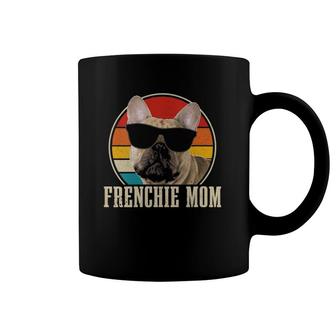 Womens Frenchie Mom French Bulldog Vintage Sunglasses Funny Dog V-Neck Coffee Mug | Mazezy