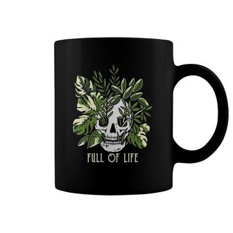 Womens Full Of Life Skull Gardening Garden V-Neck Coffee Mug | Mazezy