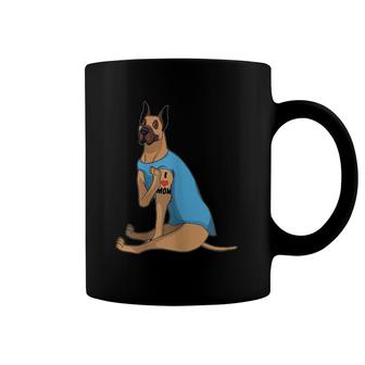 Womens Funny Dog Great Dane I Love Mom Tattoo Gift Tee Coffee Mug | Mazezy