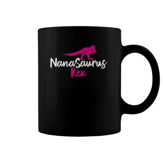 Womens Funny Grandma Mother's Day Nana Saurus Rex Design V-Neck Coffee Mug | Mazezy