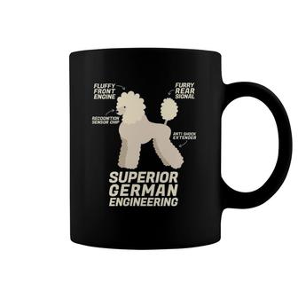 Womens Funny Poodle Dog Love Superior German Engineering Gift Coffee Mug | Mazezy UK