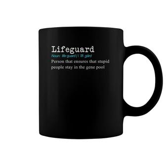 Womens Funny Pool Lifeguard Dictionary Definition Gift V-Neck Coffee Mug | Mazezy