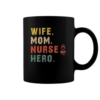 Womens Funny Wife Mom Nurse Hero Saying - Retro Doctor Assistant Coffee Mug | Mazezy