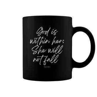 Womens God Is Within Her She Will Not Fall Faith Christian Coffee Mug | Mazezy