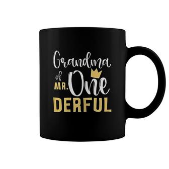 Womens Grandma Of Mr Onederful 1st Birthday First Onederful Party Coffee Mug - Seseable