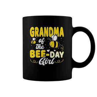 Womens Grandma Of The Bee Day Girl Hive Party Matching Birthday V-Neck Coffee Mug | Mazezy