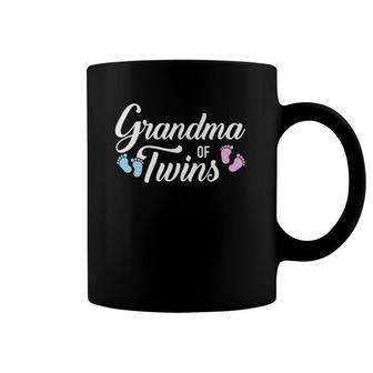 Womens Grandma Of Twins V-Neck Coffee Mug | Mazezy