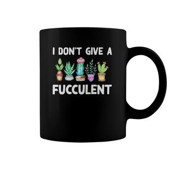 Womens I Don't Give A Fucculent Cactus Succulents Plant Mom Gift V-Neck Coffee Mug | Mazezy
