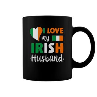 Womens I Love My Irish Husband Irish Flag Valentine's Day Coffee Mug | Mazezy