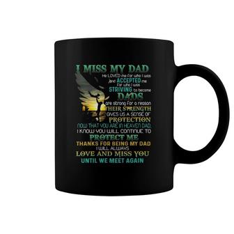 Womens I Miss My Dad Poem A Piece Of My Heart Is In Heaven Lost Dad V-Neck Coffee Mug | Mazezy