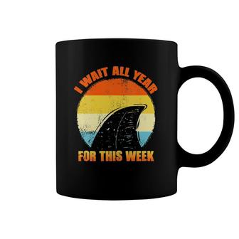 Womens I Wait All Year For This Week S Funny Shark Tee V-Neck Coffee Mug | Mazezy